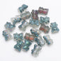 Electroplated Bear Glass Beads 12mm 14mm Mixed Metallic Colors 20pcs 29