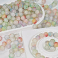 Frosted Round Glass Beads 10mm Matte Mixed Colors 50pcs 14