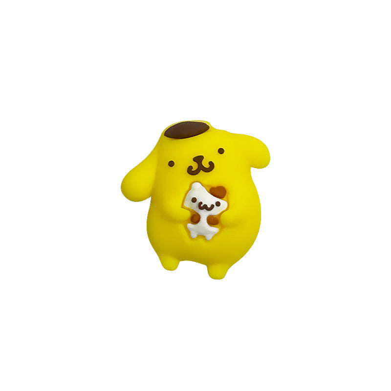 Silicone 3D Focal Beads Sanrio Pom Pom Purin Holding Dog OK Heart 6