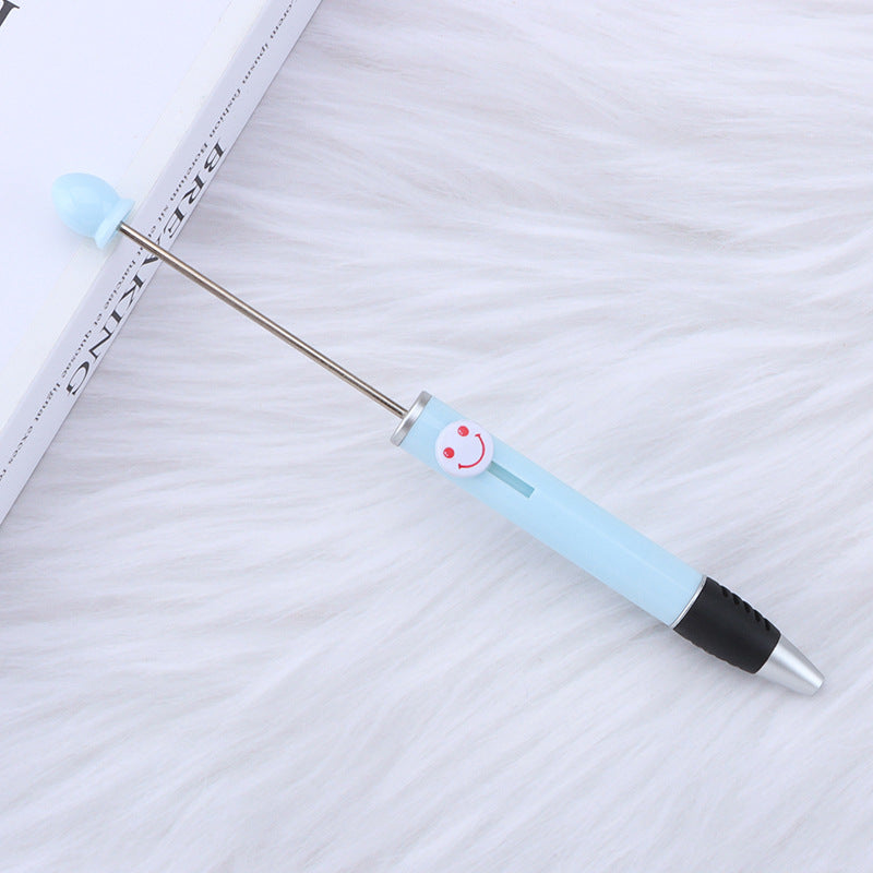 Beadable Pen Plastic Colorful Heart Top Black Ink 150mm 19