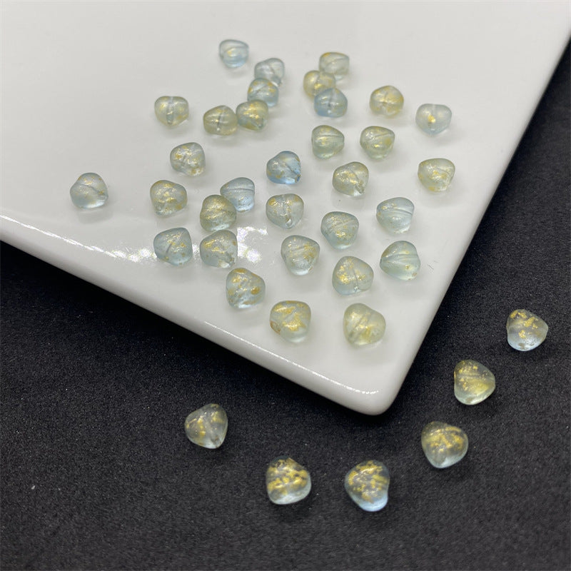 Czech Glass Beads Small Heart 6mm Peach Color 100pcs 23
