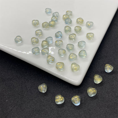 Czech Glass Beads Small Heart 6mm Peach Color 100pcs 23