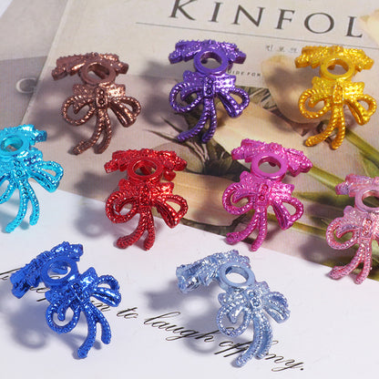 Alloy Bow Bead Caps 20mm Colorful 20pcs 4
