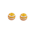 UV Plating Striped Resin Beads 11mm Glossy Round 20pcs 5