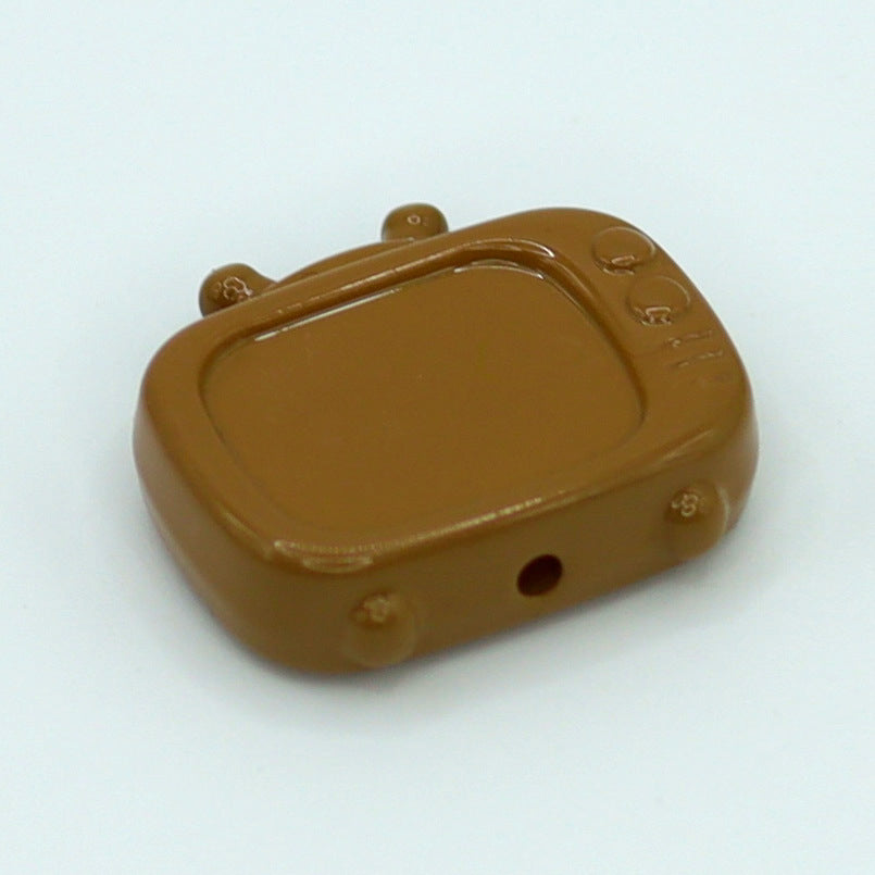 Painted TV Acrylic Beads 29mm Glossy Baked Finish 10pcs 11