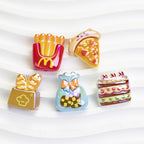 Glossy Fast Food Resin Beads Playful Miniature Set 10pcs 6