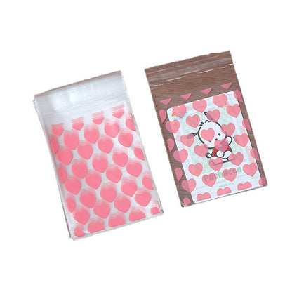 Self Adhesive OPP Bags Full Heart Pattern 8x10+3cm 200pcs 5