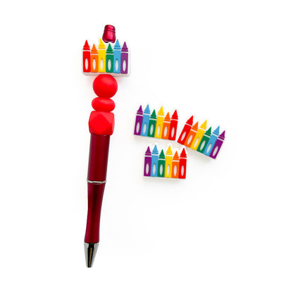 Silicone Focal Beads Crayon Six Color Crayons Row 10pcs 2