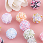 Flower Cluster Clay Beads 20mm Glow In The Dark Pastel Pearl 10pcs 3