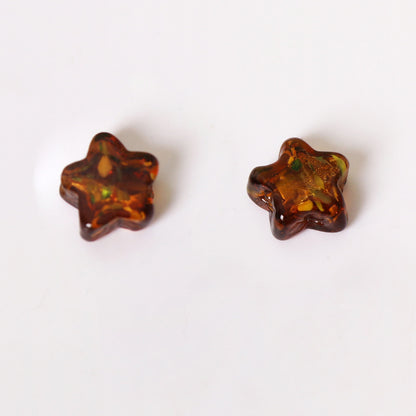 Lampwork Glass Beads Star 15mm Vintage Foil Filled 50pcs 13