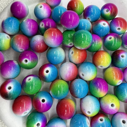 Printed Bubblegum Beads 20mm Pastel Purple Snowflake Pattern 10pcs 18