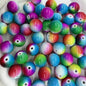 Printed Bubblegum Beads 20mm Pastel Purple Snowflake Pattern 10pcs 18