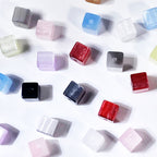 Opal Glitter Square Resin Beads 8mm Pearlescent Shimmer 10pcs