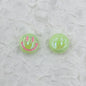 UV Plating Flat Round Acrylic Beads 15mm Glossy Smiley Face 1pc 9