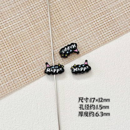 Baking Painted Magic Book Cloud Metal Beads 16mm Cute Pastel 10pcs 23