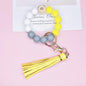 Silicone Beads Bracelet Keychain Soft Tassel Colorful Charm 19