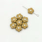 Flower Metal Beads 10mm Baking Painted Cream Two-Color Alloy 20pcs 17
