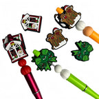 Silicone Focal Beads Christmas Green Gingerbread Man Design 20pcs 5