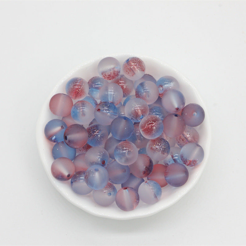 Frosted Transparent Round Glass Beads 10mm Soft Matte Finish 50pcs 11