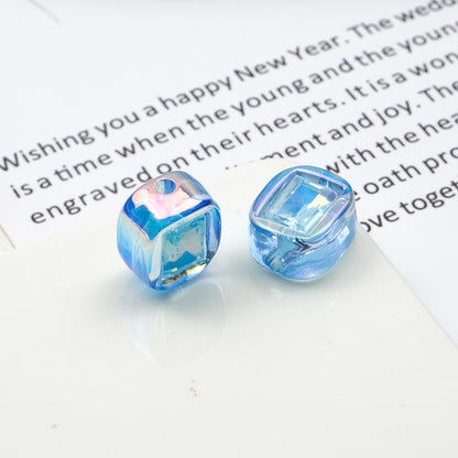 Transparent Square Acrylic Beads 14mm Imitation Zircon Sparkling 20pcs 6