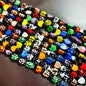Hand Painted Ladybird Enamel Glass Beads 9x14mm Colorful 20pcs 6