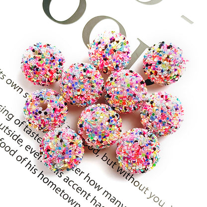 Glitter Bubblegum Beads 16mm Colorful Iridescent Sparkle 1pc 8