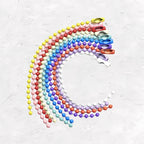 Multi Colored Iron Ball Chain Key Rings 10mm 12mm Length 100pcs 4