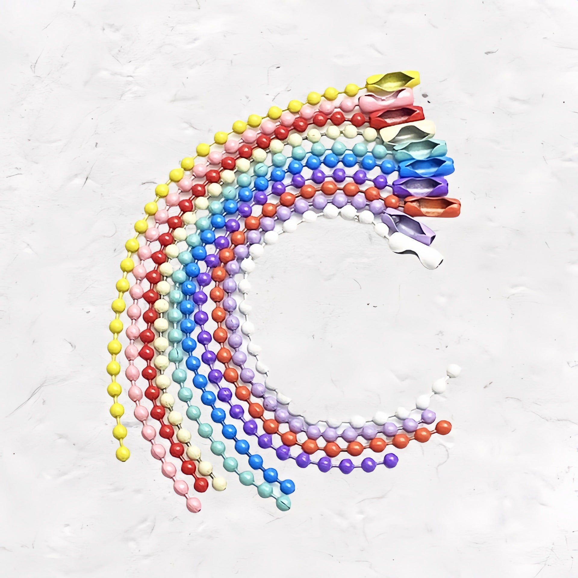 Multi Colored Iron Ball Chain Key Rings 10mm 12mm Length 100pcs 4