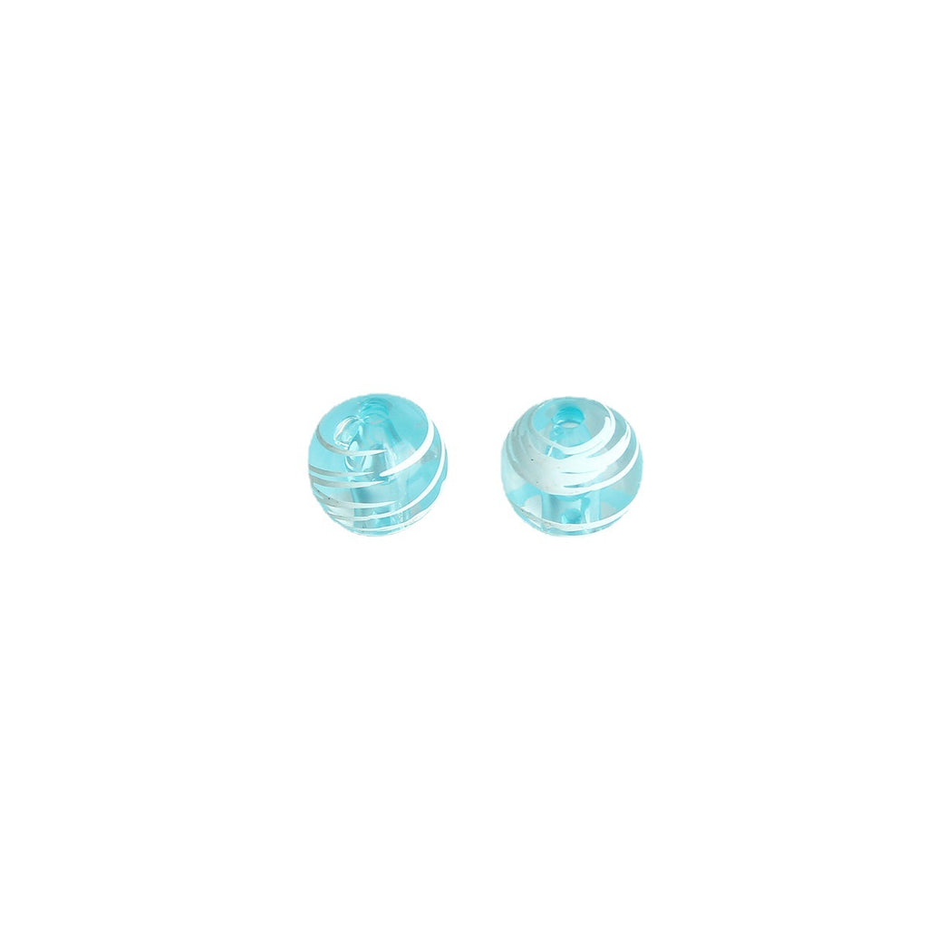 Striped Resin Beads 10/12mm Round Jelly Colors 30pcs 5