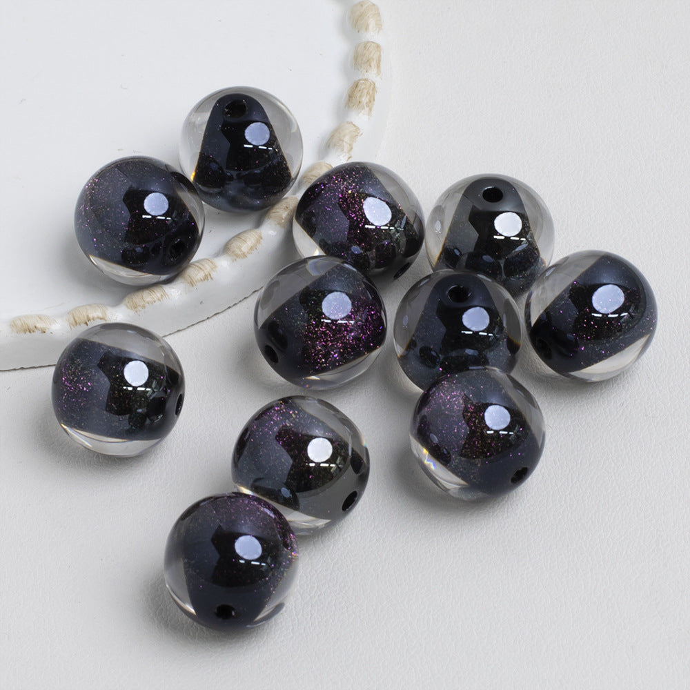 Shimmer Crystal Resin Beads 12mm Round Glossy Mixed Colors 40pcs 8