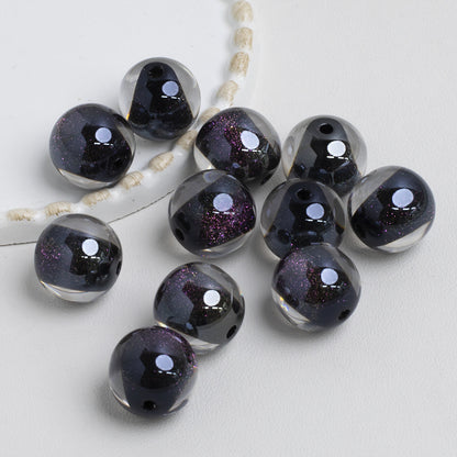 Shimmer Crystal Resin Beads 12mm Round Glossy Mixed Colors 40pcs 8