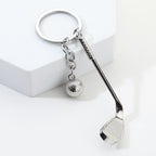 Metal Golf Club and Ball Keychain Zinc Alloy Silver 3