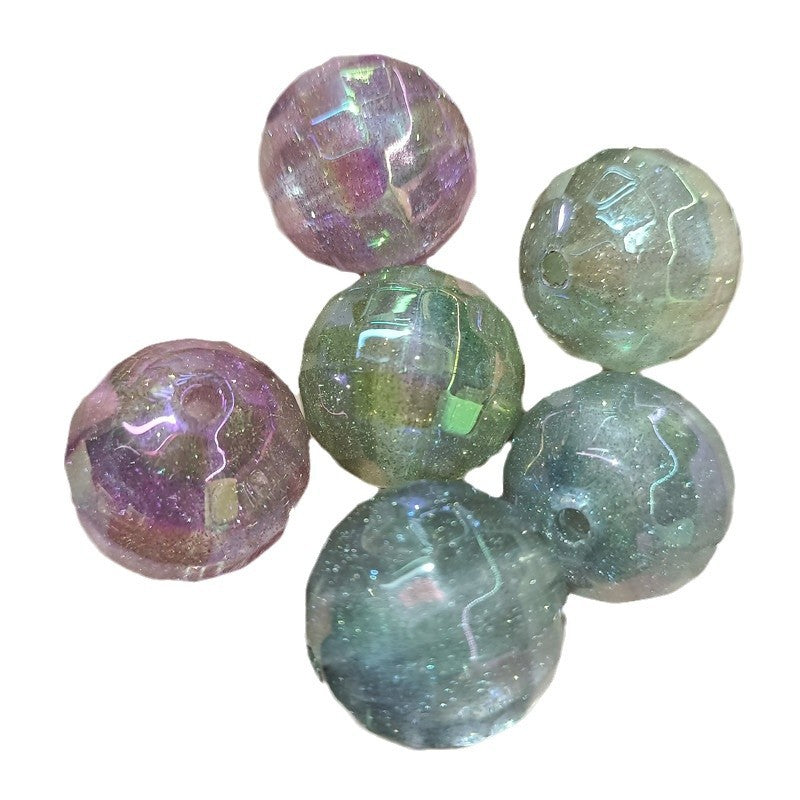 Plated Bubblegum Beads 20mm UV Faceted Glitter Disco 50pcs 5