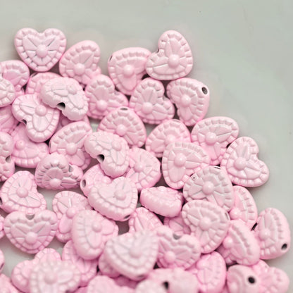 Heart Metal Beads 8mm Baking Painted Lace Zinc Alloy 30pcs 13