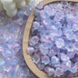 Vintage Lily-Shaped Glass Beads 8x12mm Pastel Translucent 30pcs 9