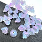 Czech Glass Beads Flower 12mm Iridescent Crystal Clear 50pcs 8