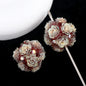Glow In The Dark Rose Ball Polymer Clay Rhinestone Beads 21mm 6pcs 4