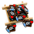 Silicone Focal Beads Abc Blackboard With Pencil And Apple 20pcs 2