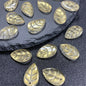 Czech Glass Beads Leaf 18mm Imitation Jade Translucent Green 50pcs 6