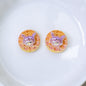Plating Sanri Waffle Biscuit Resin Beads 13mm Glossy Gold 20pcs 9