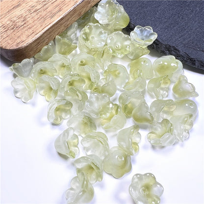 Czech Glass Beads Flower 12mm Iridescent Crystal Clear 50pcs 12