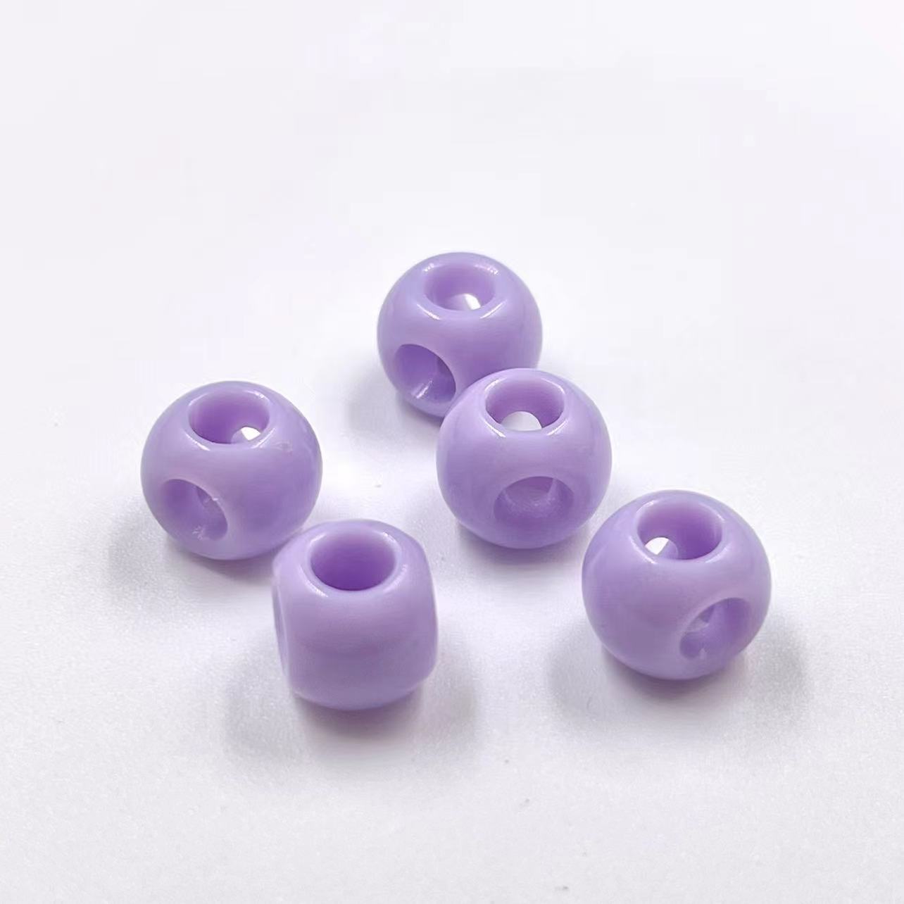 Colored Four-Hole Acrylic Beads Large Hole Chunky Mixed Finishes 100pcs 10
