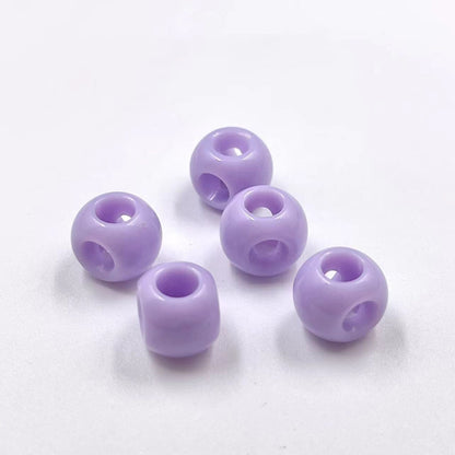 Colored Four-Hole Acrylic Beads Large Hole Chunky Mixed Finishes 100pcs 10