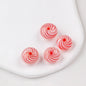 Hollow Spiral Striped Blown Glass Spacer Beads Colorful 4pcs 7