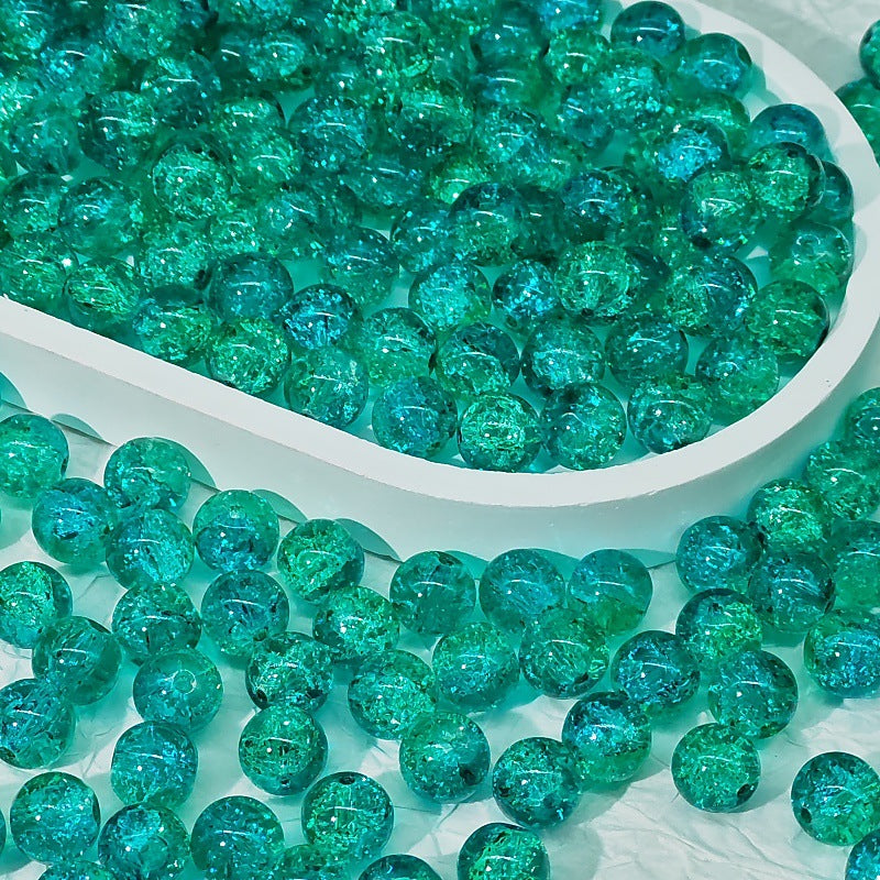 Crackle Glass Beads Round 10mm Transparent Mixed Colors 50pcs 62