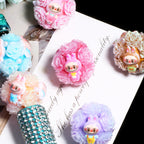 Embellished Bubblegum Beads 20mm Labub Rose Cluster Polymer Clay 5pcs 4