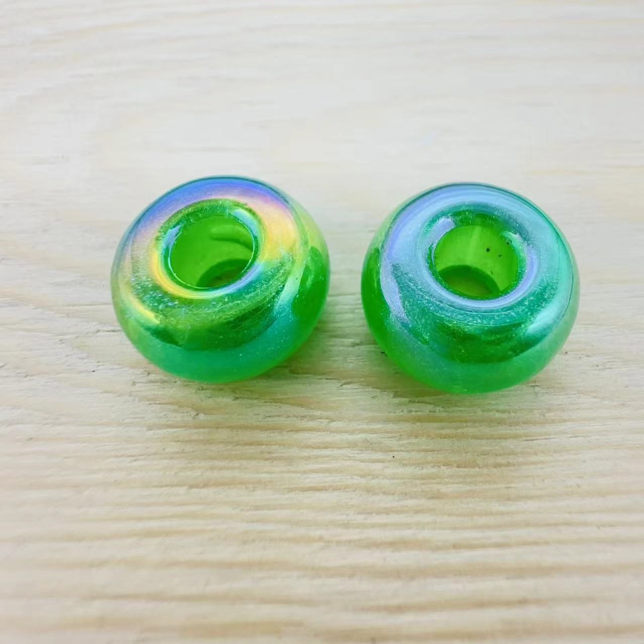 Acrylic Large Hole Spacer Beads 14mm AB Colorful 31pcs 13