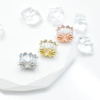 Brass Cubic Zirconia Spacer Beads 9/11mm Crystal-Studded 10pcs