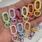 Colorful Zinc Alloy O Shaped Swivel Buckle Keychain Clasps 38mm 5pcs 4