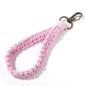 Woven Cotton Rope Wristlet Keychain Pastel Autumn Colors 14